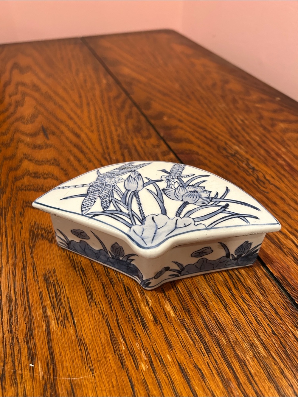 Blue and White Ceramic Trinket Box